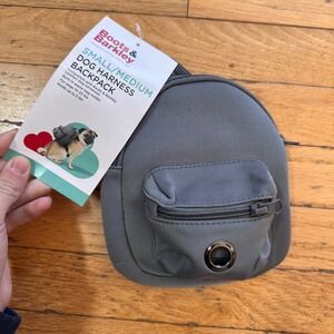 Boots & Barkley Small Medium Dog Harness Backpack Gray Waste Bag Holder